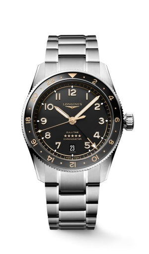 Longines Spirit Zulu Time Automatic (Black Dial / 39mm / Black & Grey Bezel)