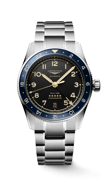 Longines Spirit Zulu Time Automatic (Black Dial / 39mm / Blue Bezel)
