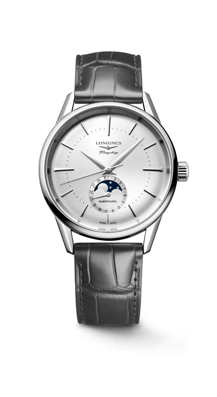 Longines Flagship Heritage Moonphase Automatic (Sunray Silver Dial / 38.5mm)