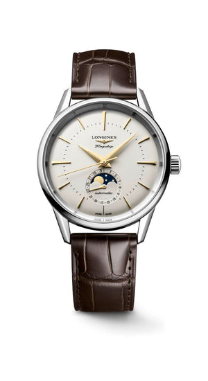 Longines Flagship Heritage Moonphase Automatic Silver Dial 38.5