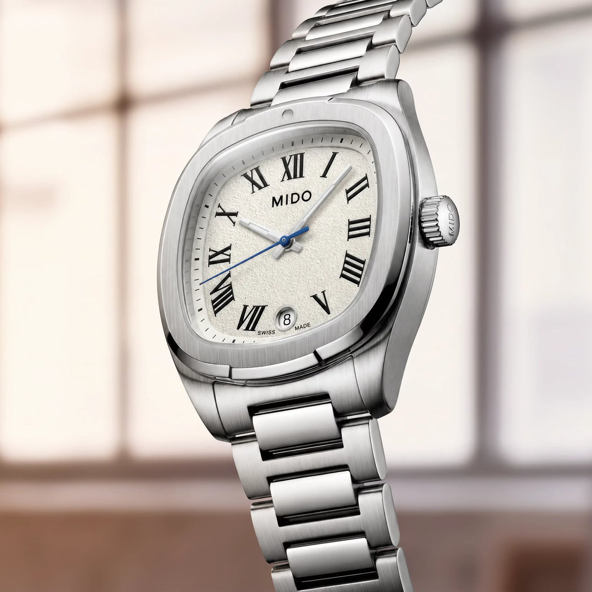 MIDO Multifort TV 28 Quartz (White Dial / 28mm)