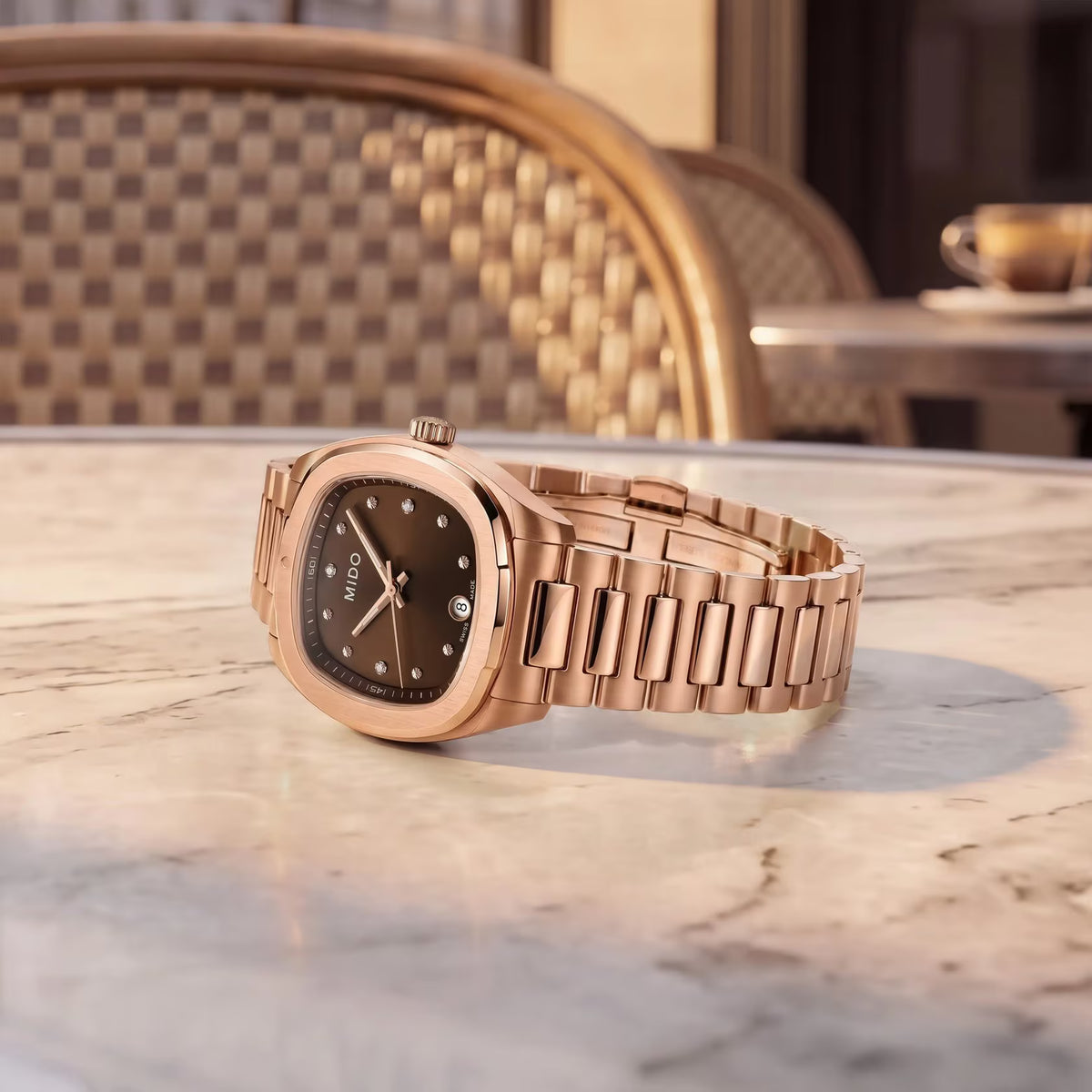 MIDO Multifort TV 28 Quartz (Brown Diamond Dial / 28mm)