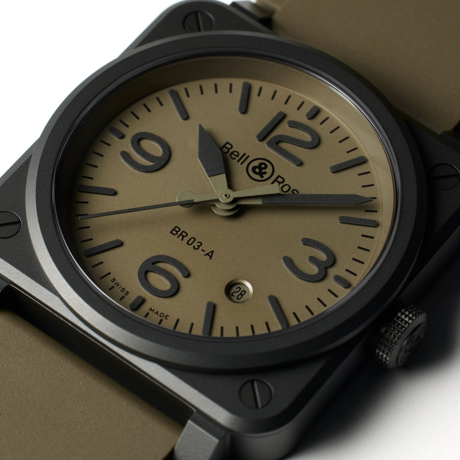 Bell & Ross BR 03 Military Ceramic Automatic BR03A-MIL-CE/SRB (Green Dial / 41mm)