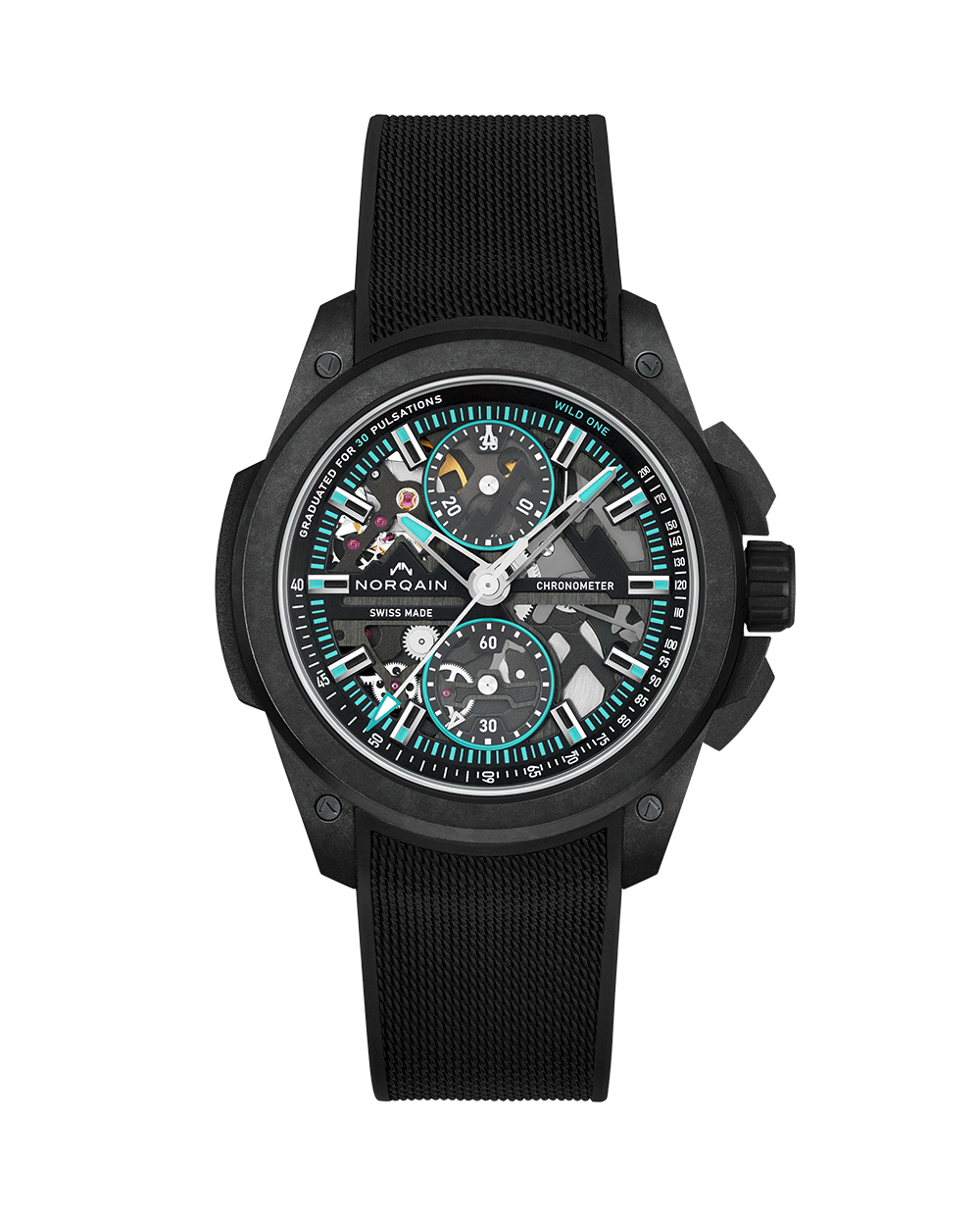 Norqain Independence Wild One Skeleton Chrono Auto (Turquoise Skeleton Dial / 42mm)