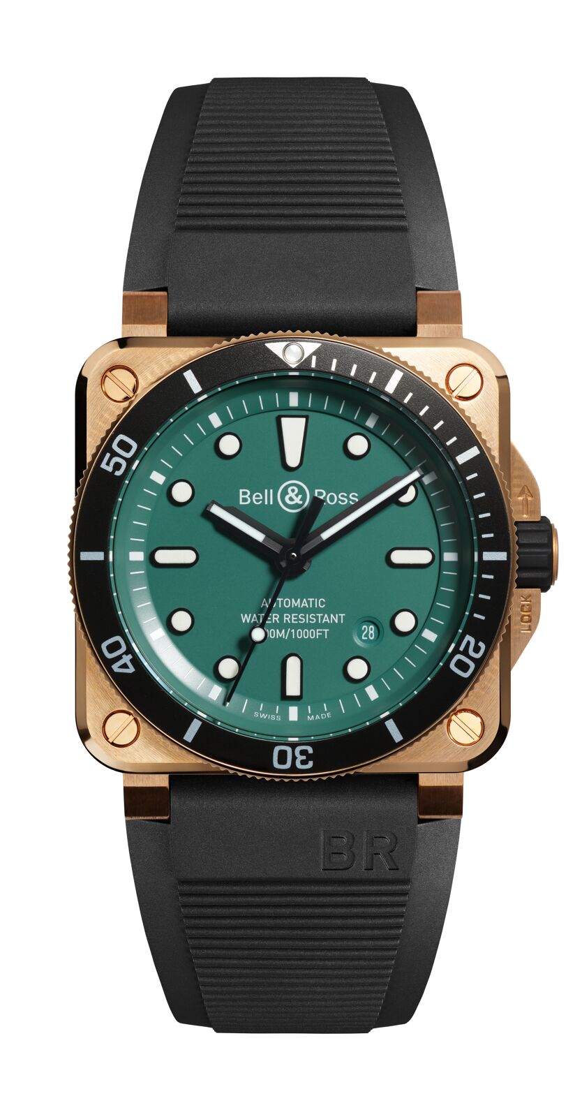 Bell & Ross BR 03-92 Diver Black & Green Bronze Automatic BR0392-D-LT-BR/SRB (Green Dial / 42mm)