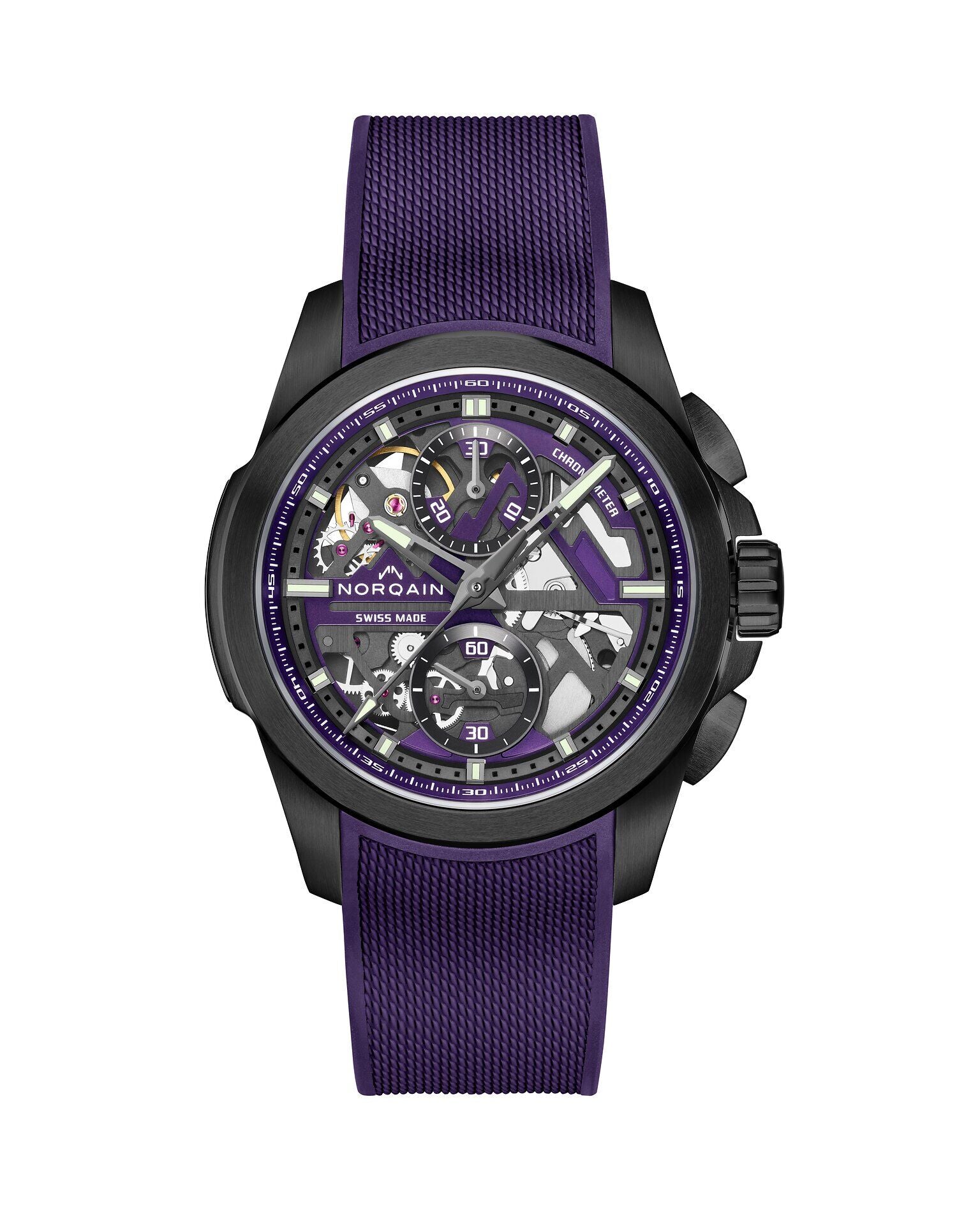 Norqain Independence Skeleton Chrono Auto Limited Edition (Purple Skeleton Dial / 42mm)