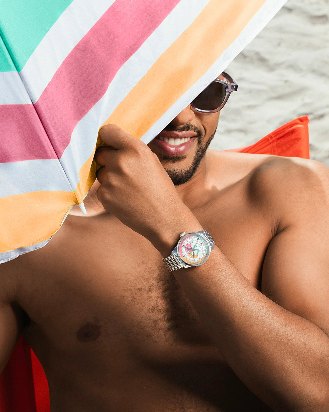 Norqain Freedom GMT Enjoy Life "Holiday" Limited Edition Auto (White Multi-Color Dial / 40mm)