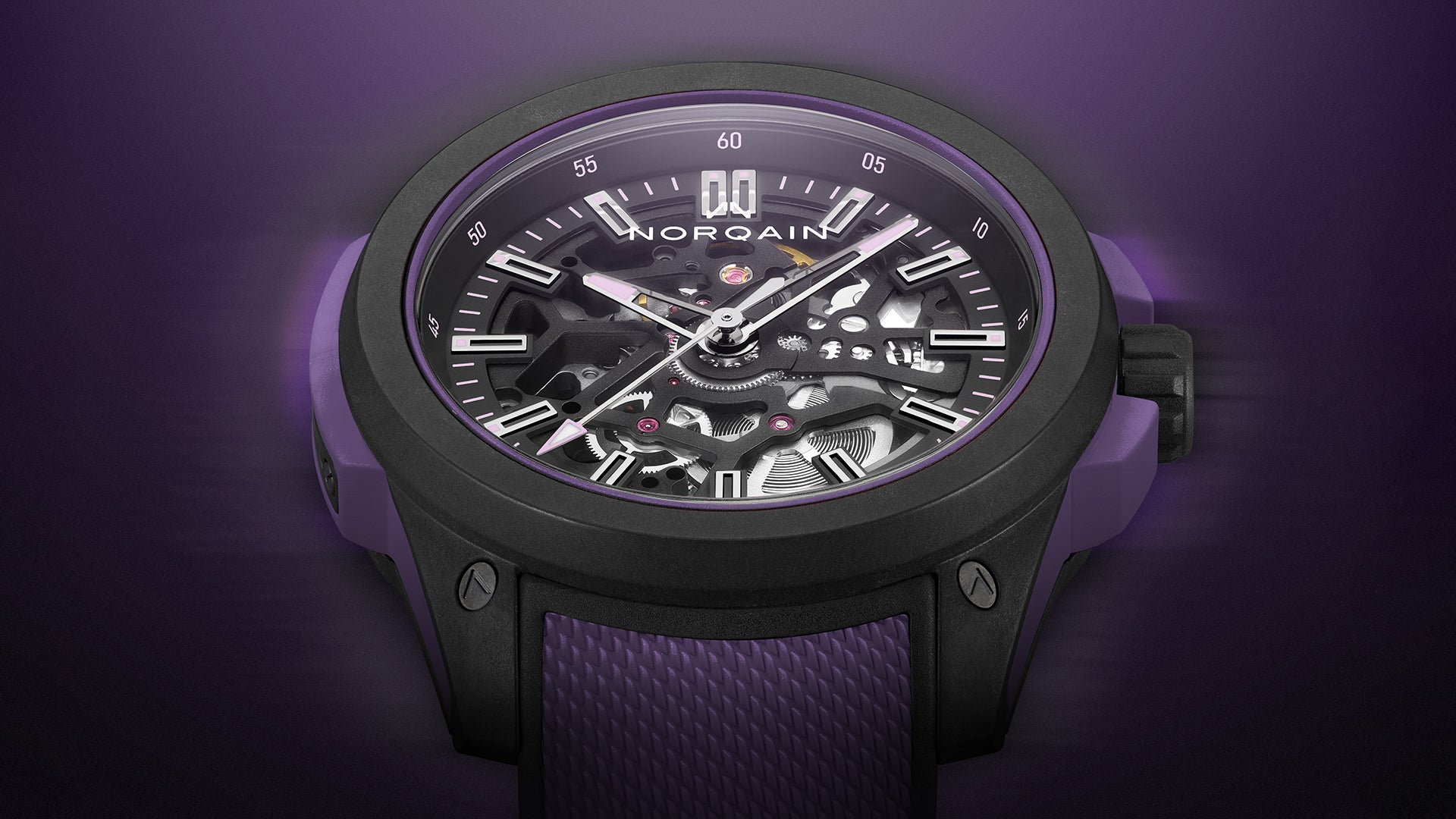 Norqain Independence Wild One Skeleton Limited Edition Purple Auto (Purple Skeleton Dial / 42mm)