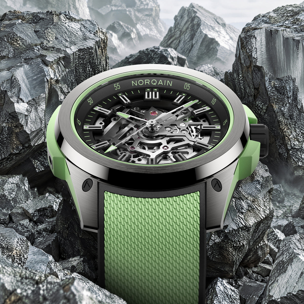 Norqain Wild One Skeleton Titanium Auto (Mint Skeleton Dial / 42mm)