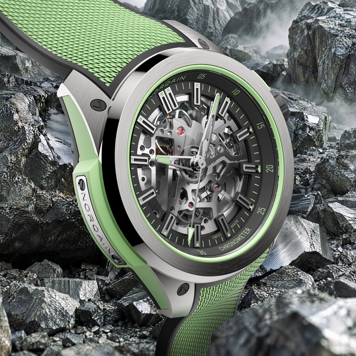 Norqain Wild One Skeleton Titanium Auto (Mint Skeleton Dial / 42mm)