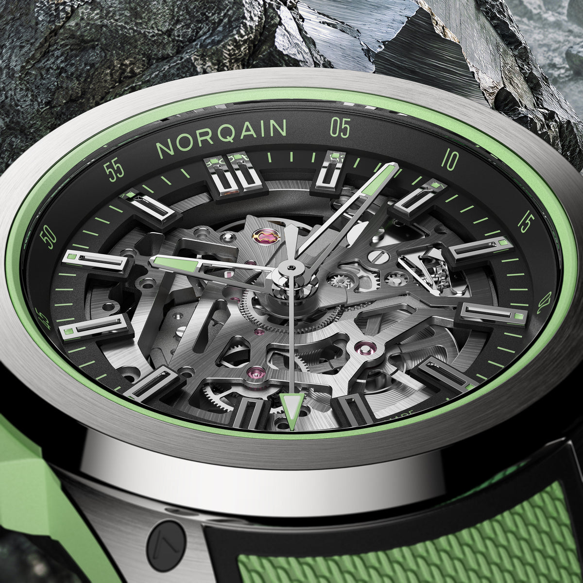 Norqain Wild One Skeleton Titanium Auto (Mint Skeleton Dial / 42mm)