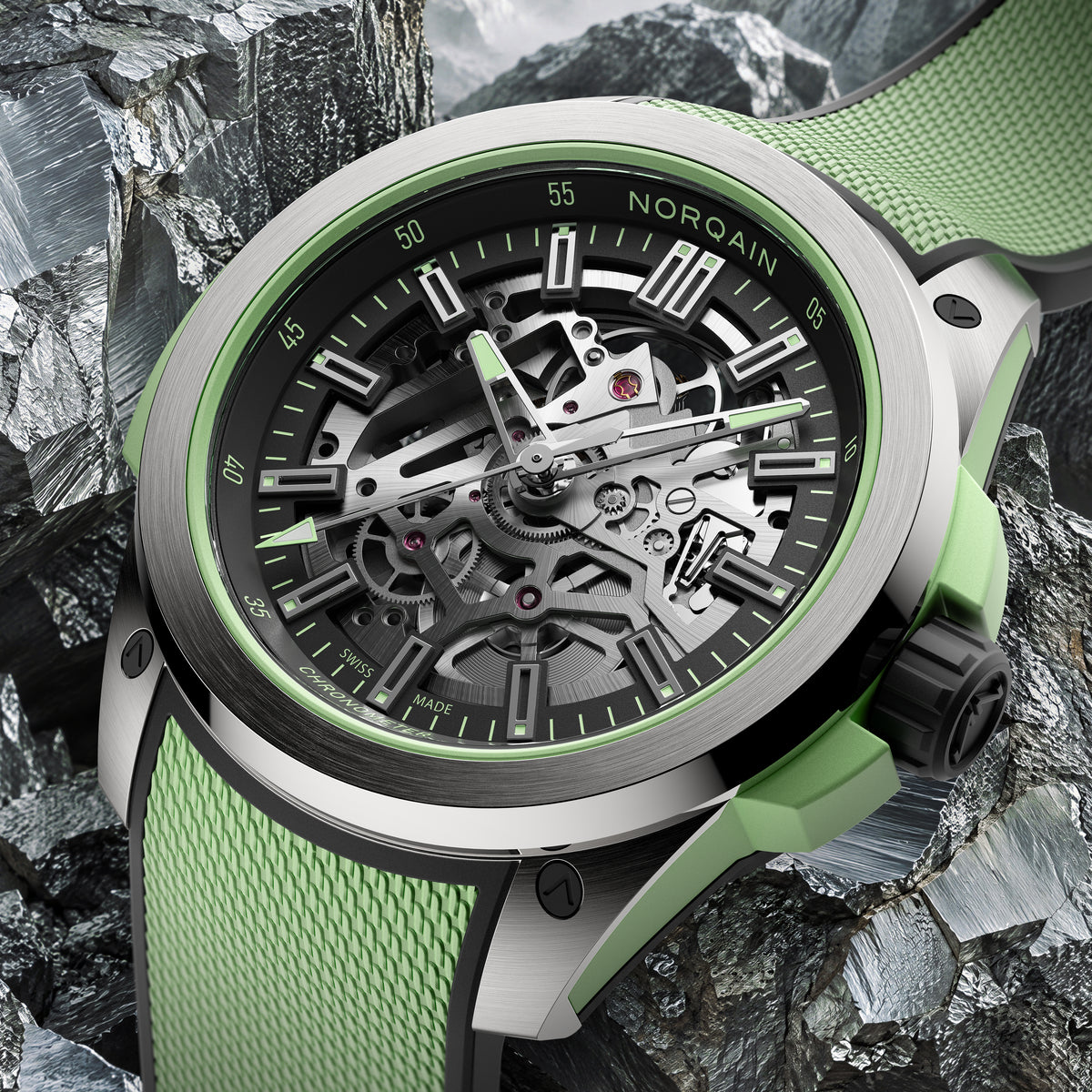 Norqain Wild One Skeleton Titanium Auto (Mint Skeleton Dial / 42mm)
