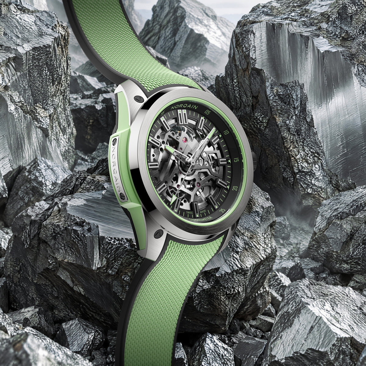 Norqain Wild One Skeleton Titanium Auto (Mint Skeleton Dial / 42mm)