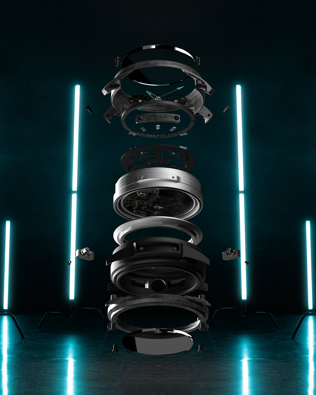 Norqain Independence Wild One Skeleton Chrono Auto (Turquoise Skeleton Dial / 42mm)