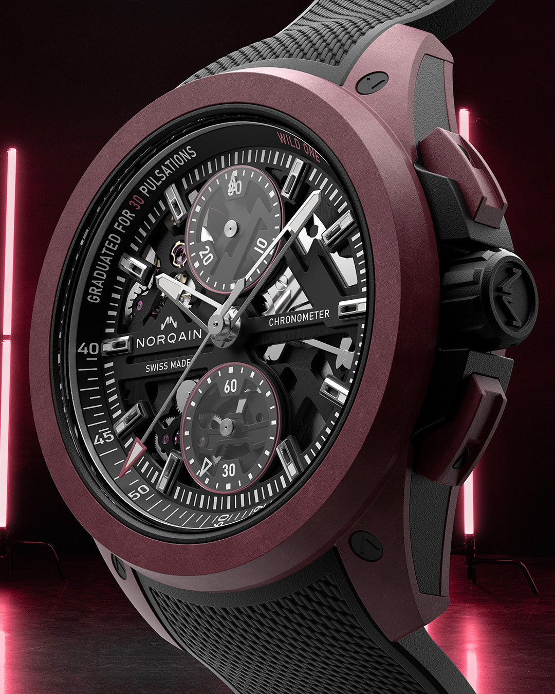 Norqain Independence Wild One Skeleton Chrono Limited Edition Auto (Black Skeleton Dial / 42mm)