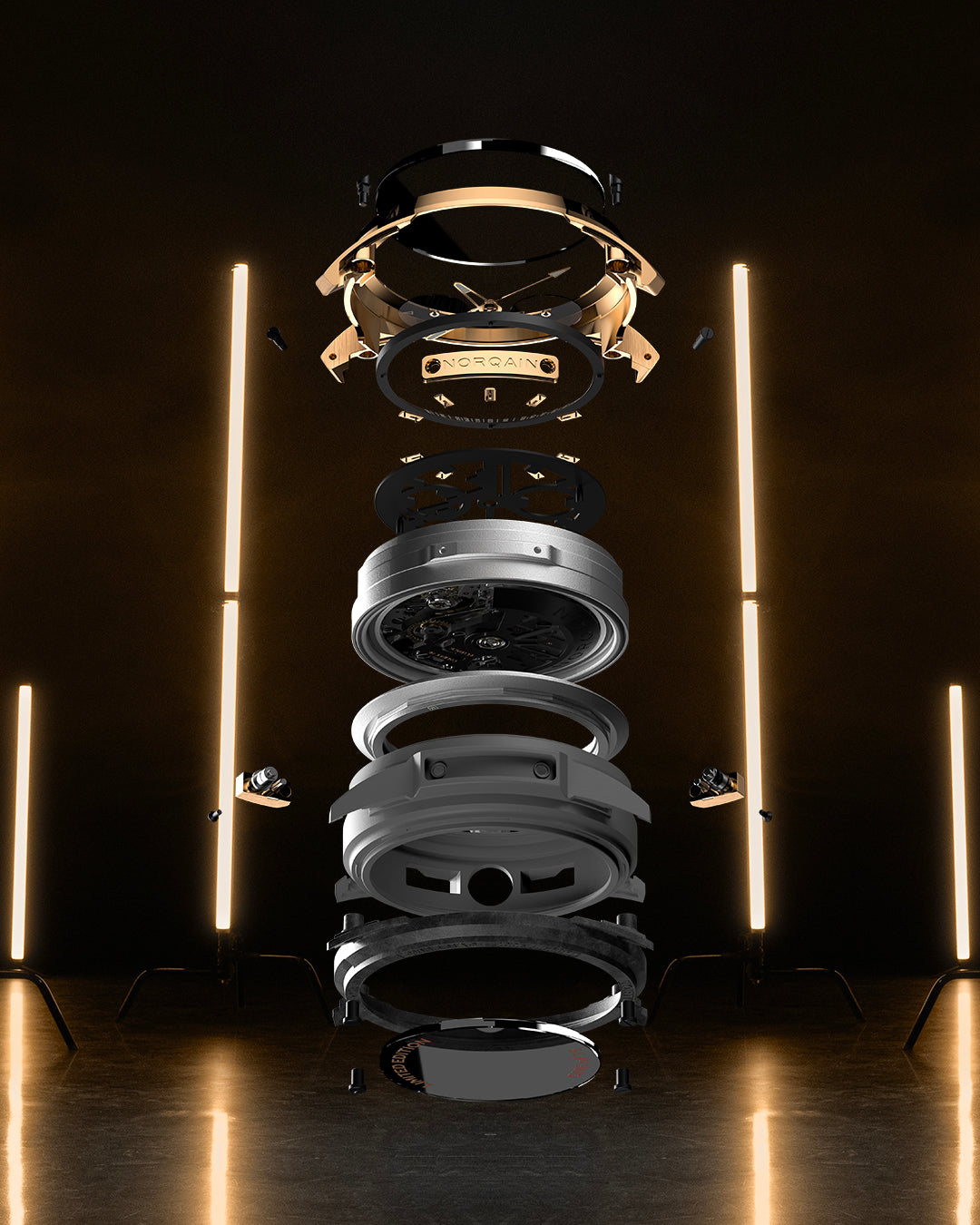 Norqain Independence Wild One Skeleton Chrono Red Gold Limited Edition Auto (Grey Skeleton Dial / 42mm)