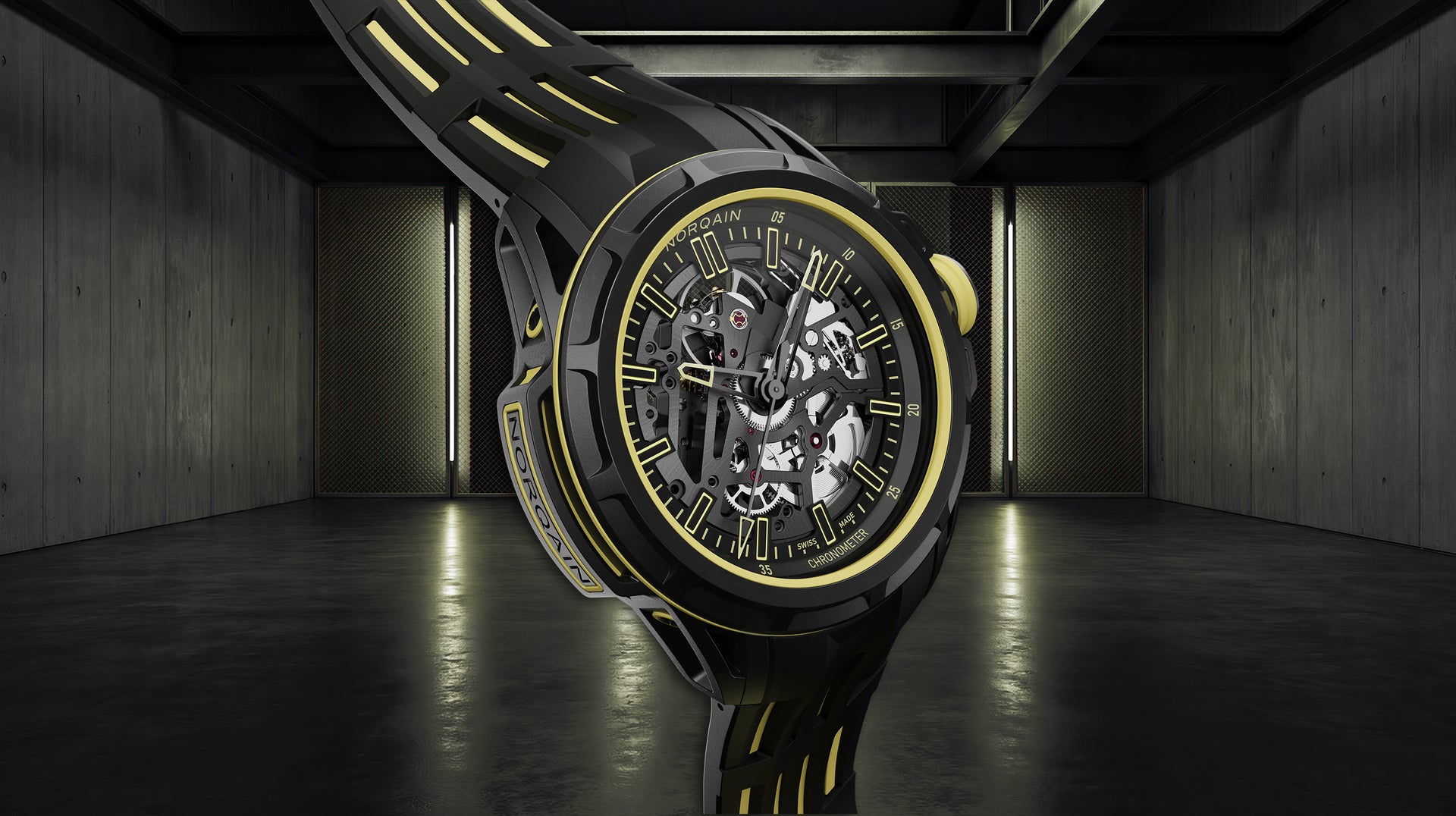 Norqain Independence Wild One Skeleton X-Lite Limited Edition Auto (Yellow Skeleton Dial / 41mm)