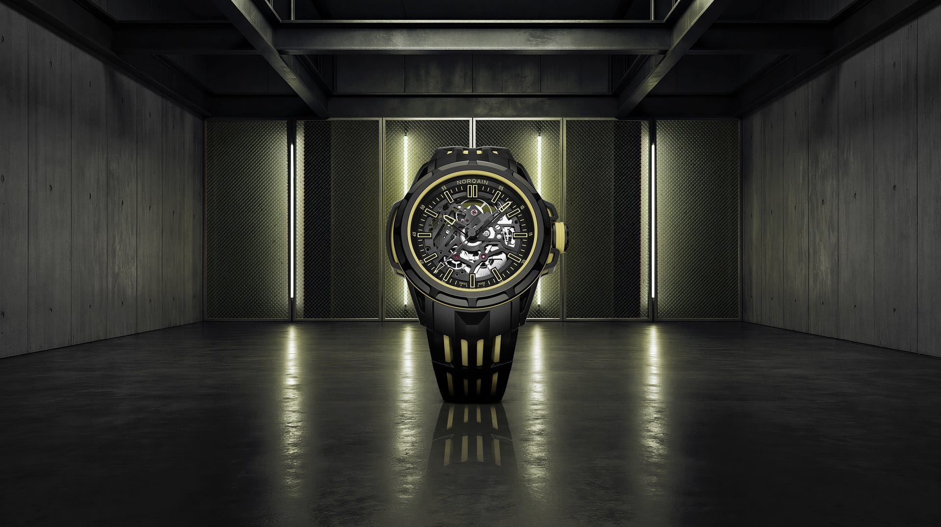 Norqain Independence Wild One Skeleton X-Lite Limited Edition Auto (Yellow Skeleton Dial / 41mm)