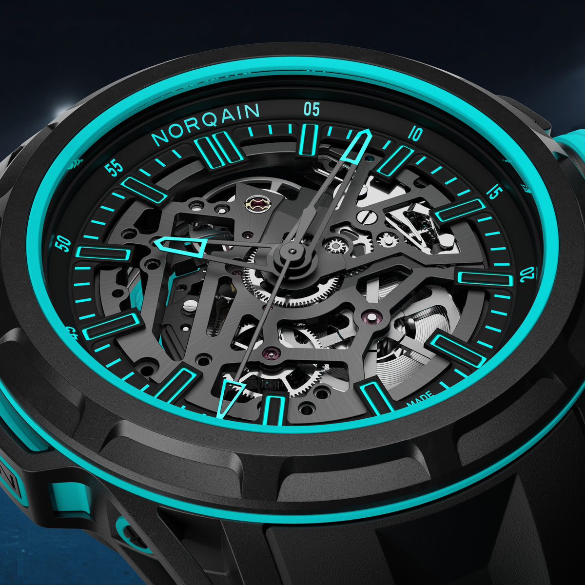 Norqain Wild One Skeleton X-Lite Auto (Turquoise Skeleton Dial / 41mm)