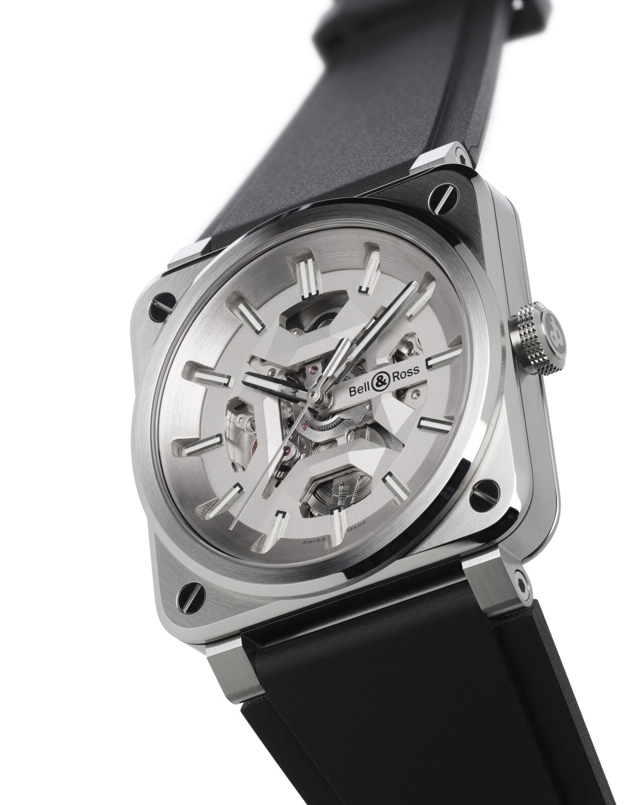 Bell & Ross BR 03 Skeleton Grey Steel Limited Edition Automatic BR03A-GR-SKST/SRB (Silver Dial / 41mm)