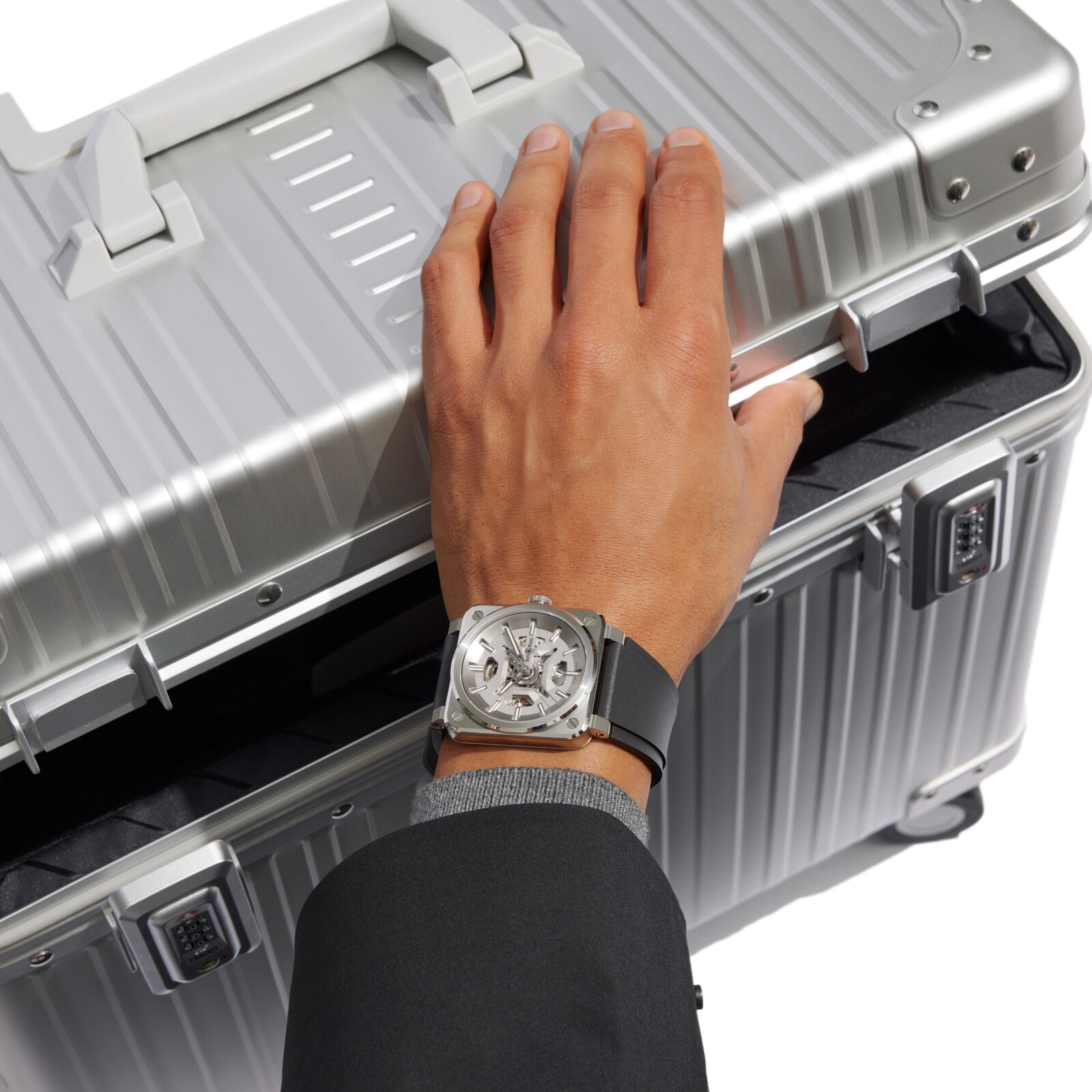 Bell & Ross BR 03 Skeleton Grey Steel Limited Edition Automatic BR03A-GR-SKST/SRB (Silver Dial / 41mm)