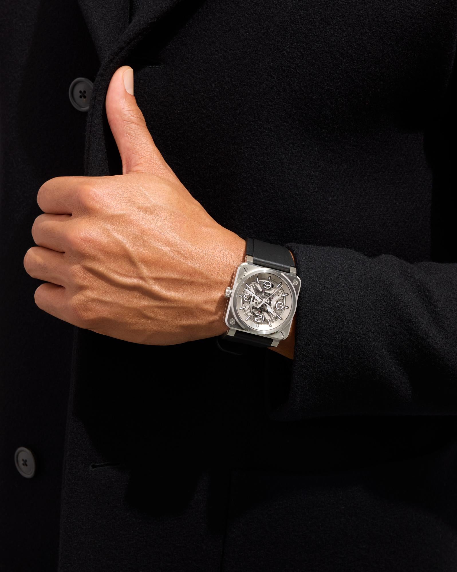 Bell & Ross BR 03 Skeleton Steel Automatic BR03A-BL-SKST/SRB (Silver Dial / 41mm)