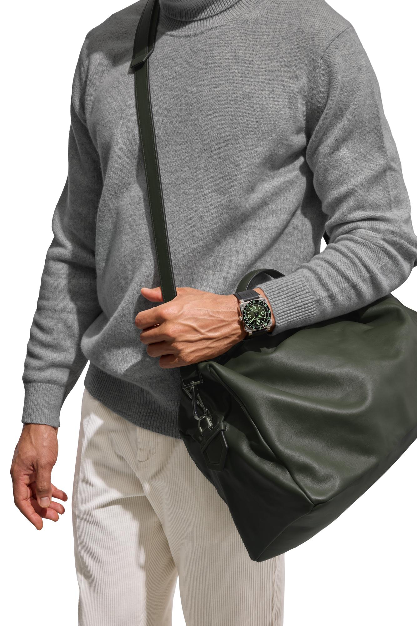 Bell & Ross BR 03 GMT Green Lum Limited Edition Automatic BR0393-GN-ST/SRB (Green Dial / 42mm)