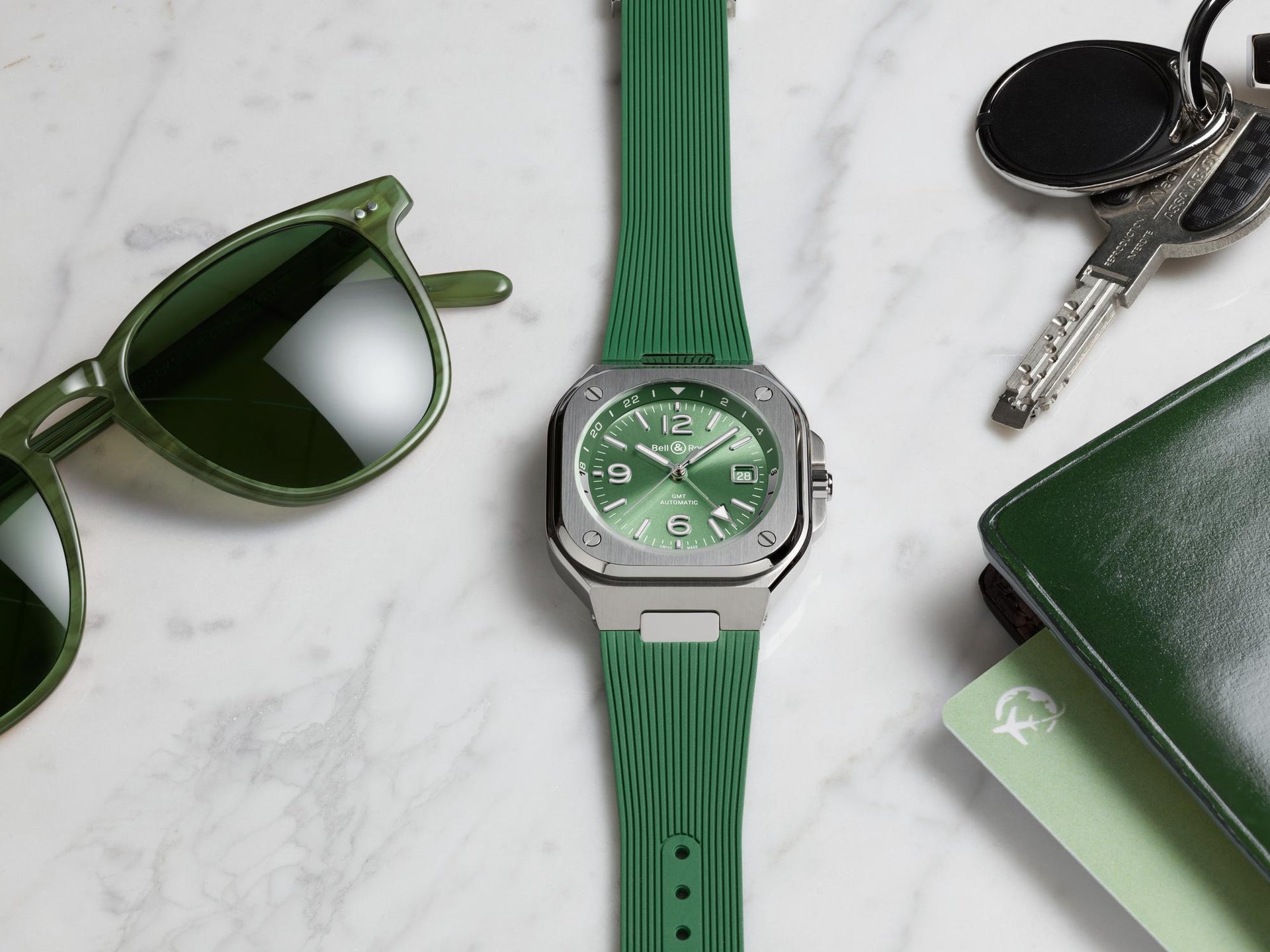 Bell & Ross BR 05 GMT Green Steel Automatic BR05G-GN-ST (Green Dial / 41mm)