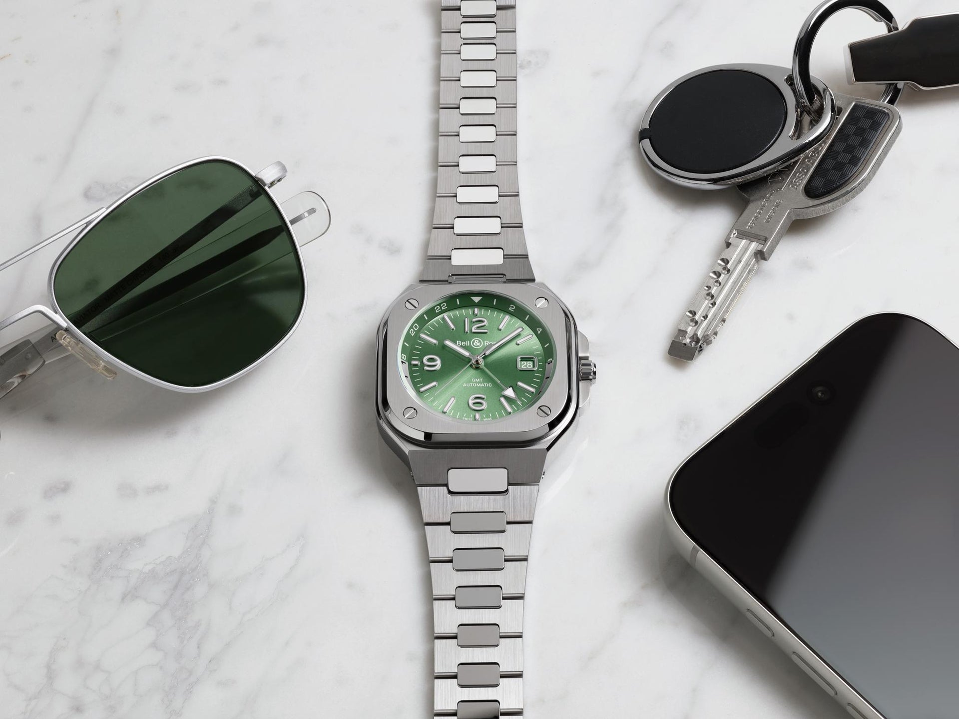 Bell & Ross BR 05 GMT Green Steel Automatic BR05G-GN-ST (Green Dial / 41mm)