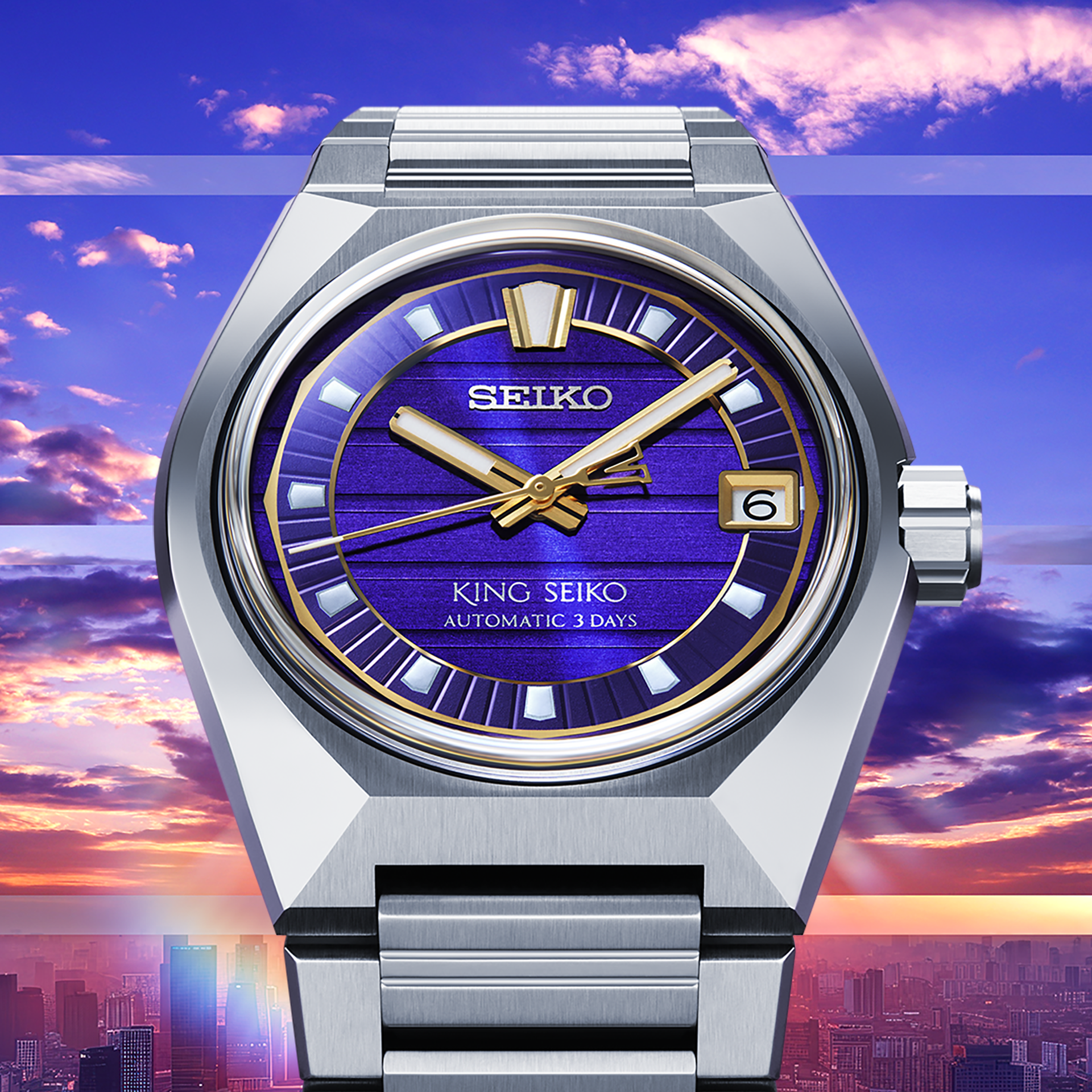 King Seiko VANAC SLA083 Automatic (Purple Dial / 41mm) – Hemsleys