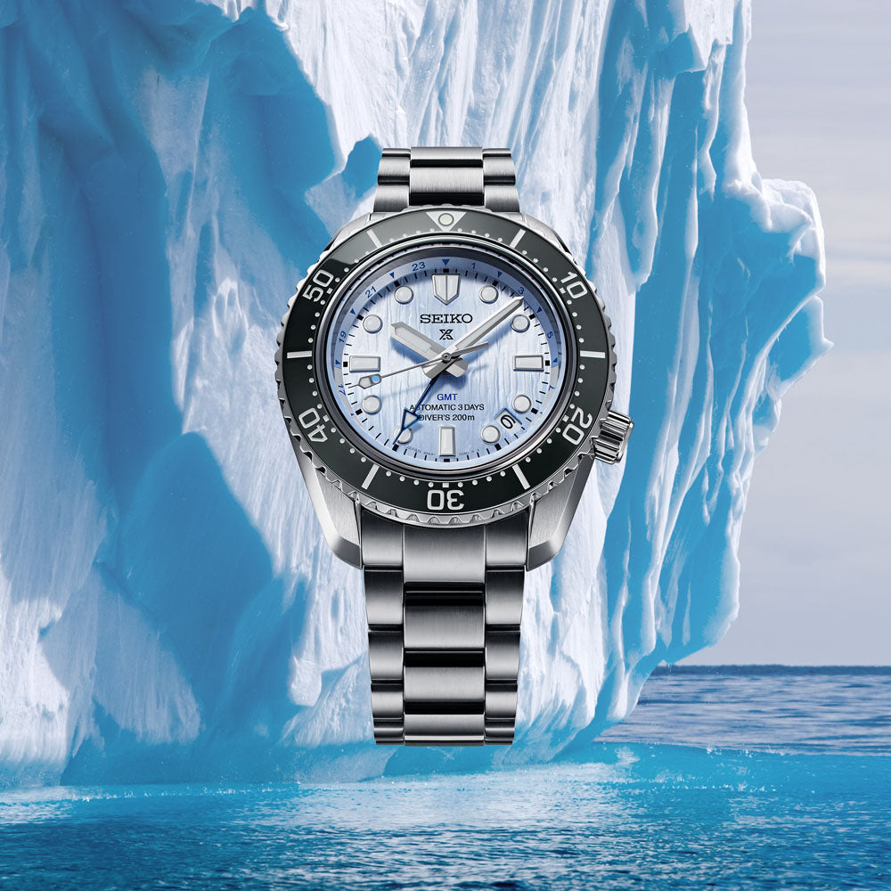 Seiko Prospex 1968 Diver GMT SPB385 110th Anniversary Save The Ocean Limited Edition Automatic Icey Blue Dial 42mm