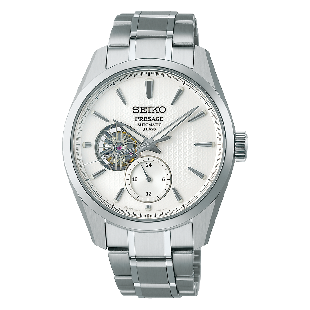 Seiko Presage Sharp Edged SPB415 Automatic White Dial 40mm Hemsleys Jewellers