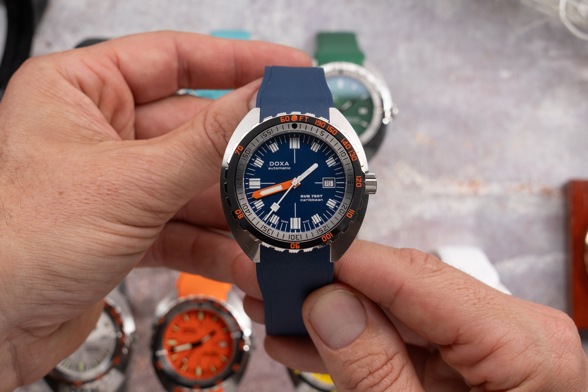 Doxa SUB 750T Caribbean Automatic (Blue Dial / 45mm)