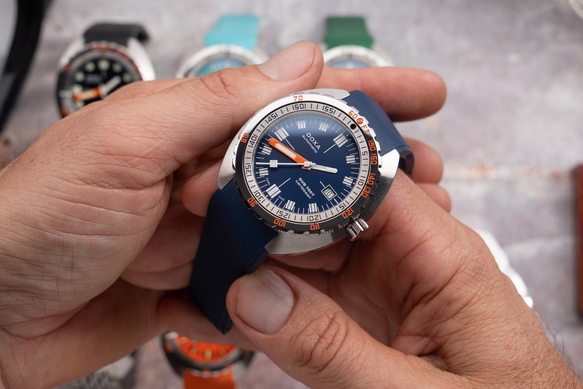 Doxa SUB 750T Caribbean Automatic (Blue Dial / 45mm)