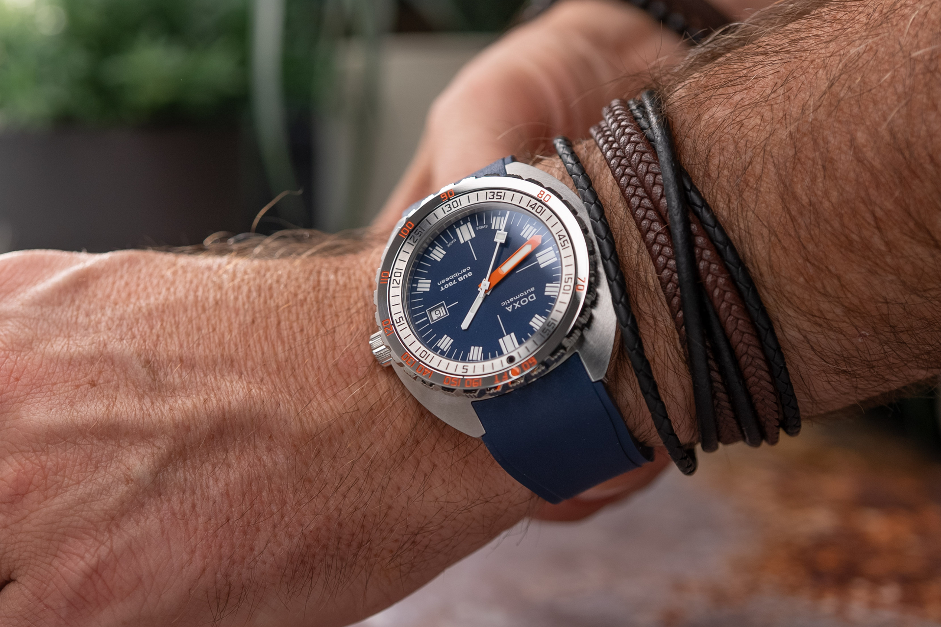 Doxa SUB 750T Caribbean Automatic (Blue Dial / 45mm)