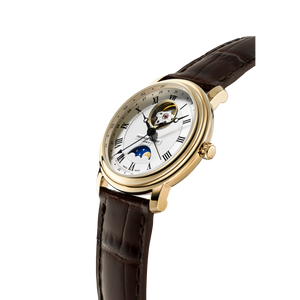 Frederique Constant Classics Heart Beat Moonphase Date Automatic (White Dial / 40mm / Yellow Gold Plated Case)