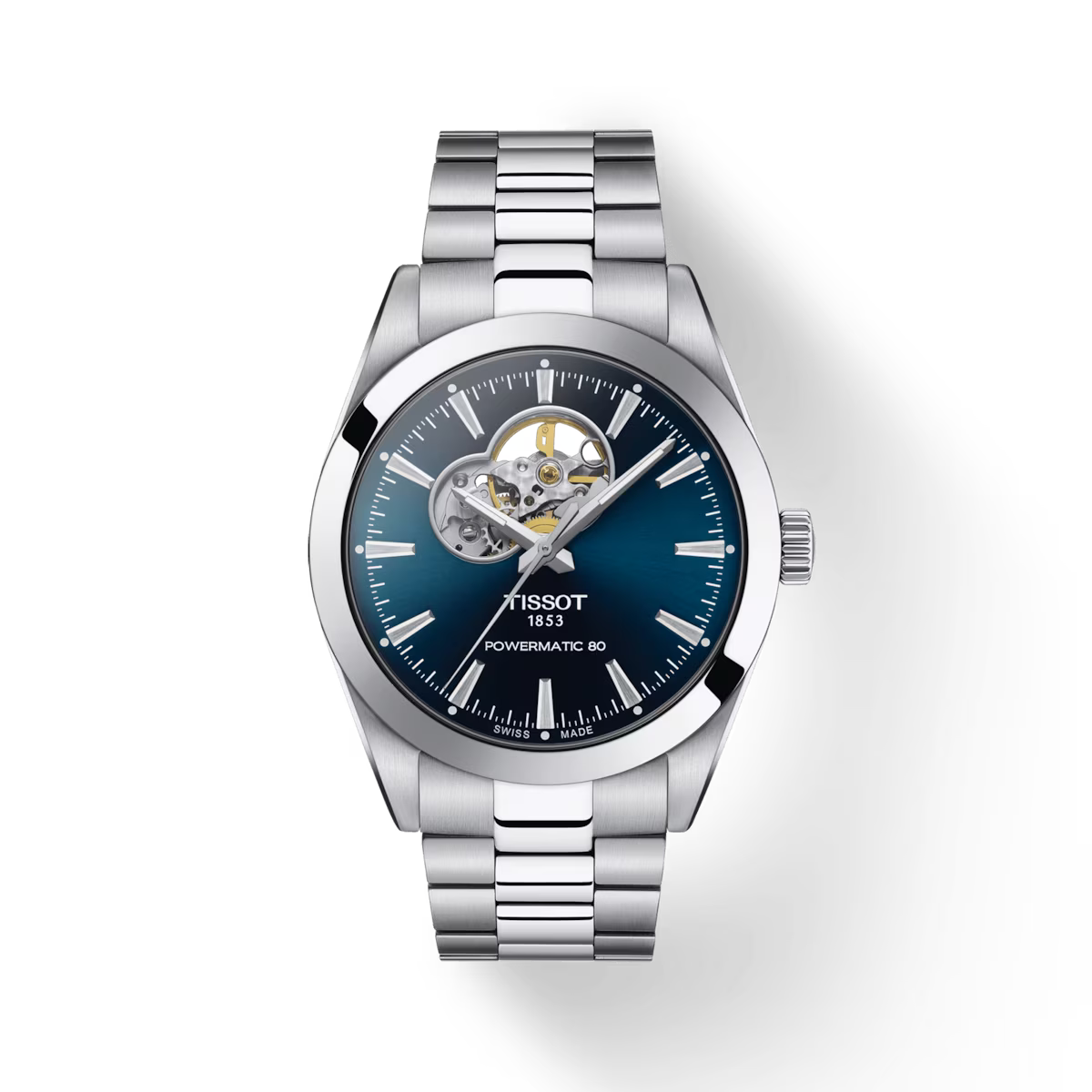 Tissot Gentleman Powermatic 80 Open Heart Automatic (Blue Dial / 40mm)