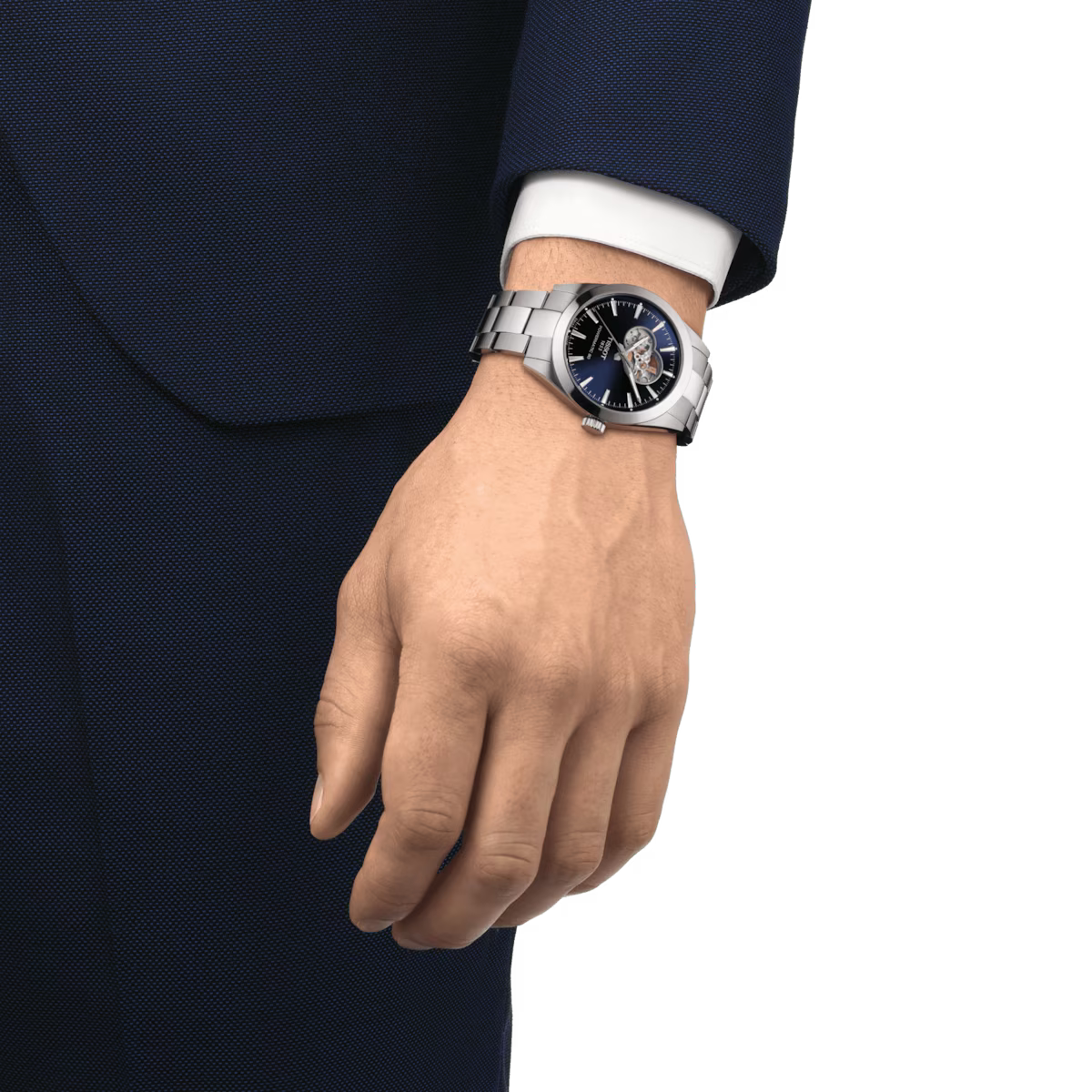 Tissot Gentleman Powermatic 80 Open Heart Automatic (Blue Dial / 40mm)