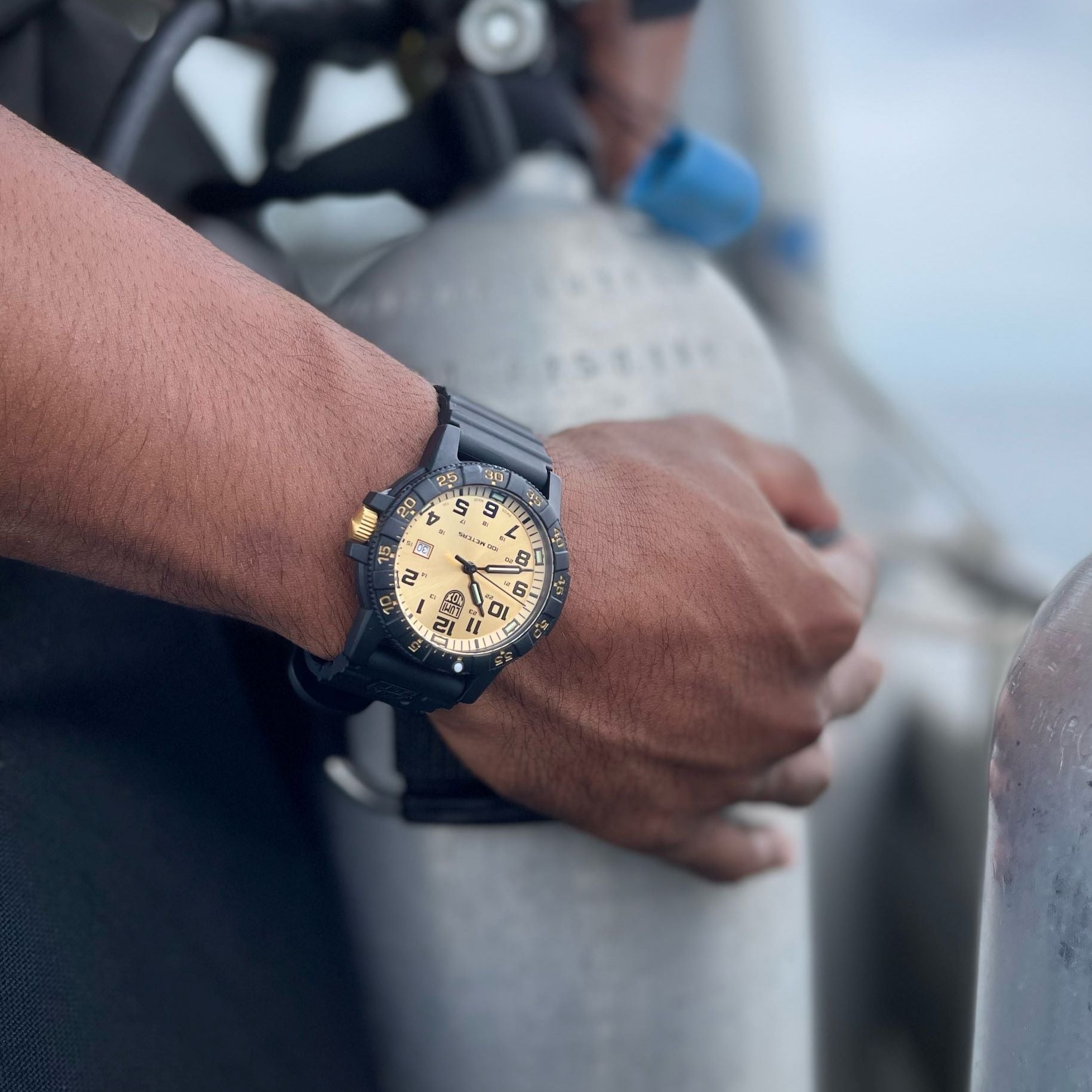 Leatherback SEA Turtle Giant, 44MM - Gold Dial