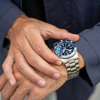 Automatic Sport Timer, 42MM - Blue Dial