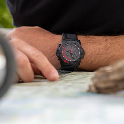 Navy SEAL Chronograph, 45MM - Black/Red Dial
