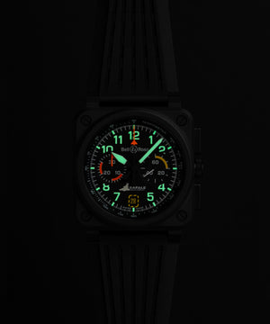 Bell & Ross BR 03 Chrono Rafale Solo Display Limited Edition Automatic BR0394-RSD-CE/SRB (Black Dial / 42mm)