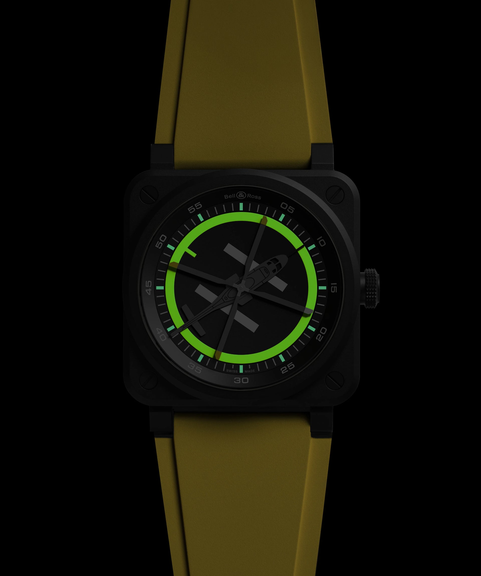 Bell & Ross BR 03 Helipad Limited Edition Automatic BR03A-HE-CE/SRB (Black Dial / 41mm)