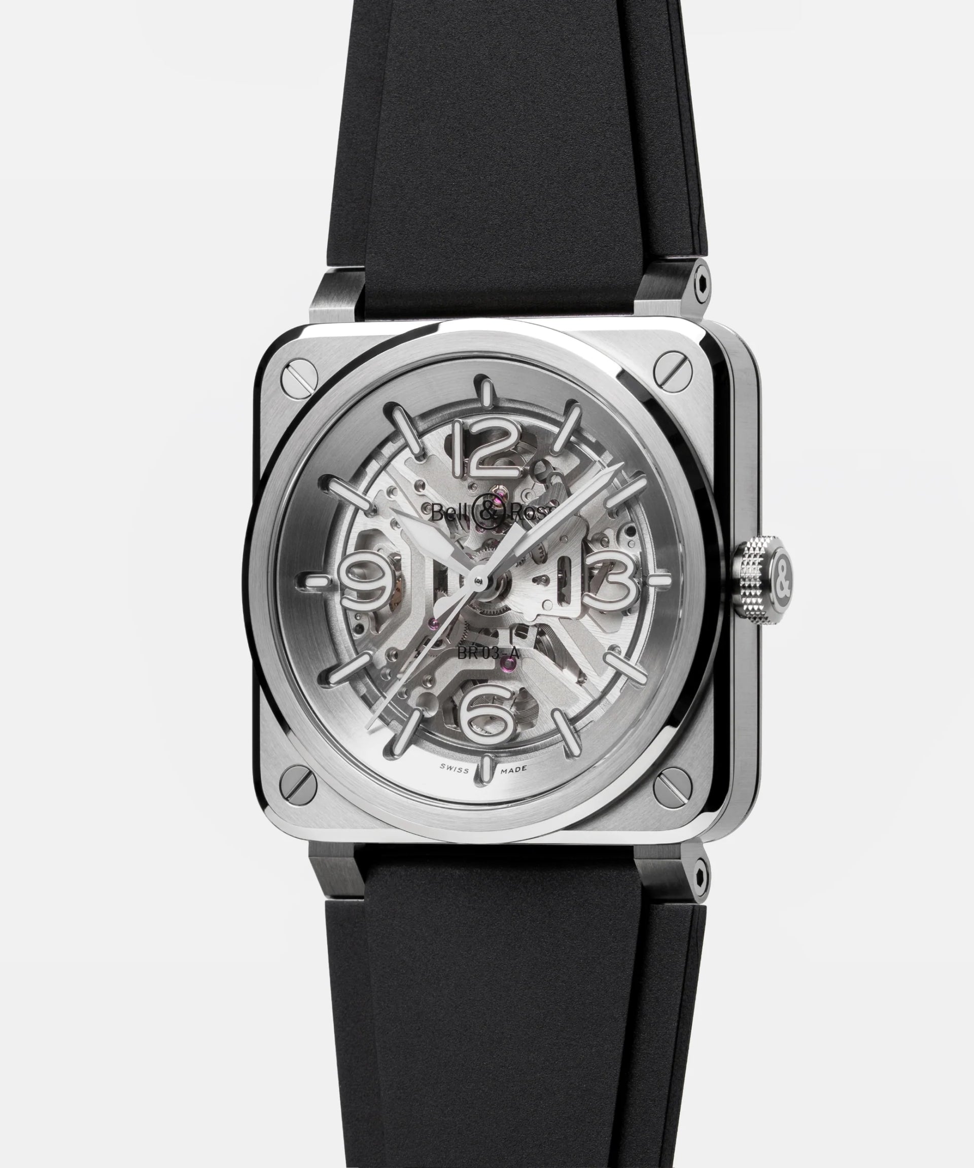 Bell & Ross BR 03 Skeleton Steel Automatic BR03A-BL-SKST/SRB (Silver Dial / 41mm)