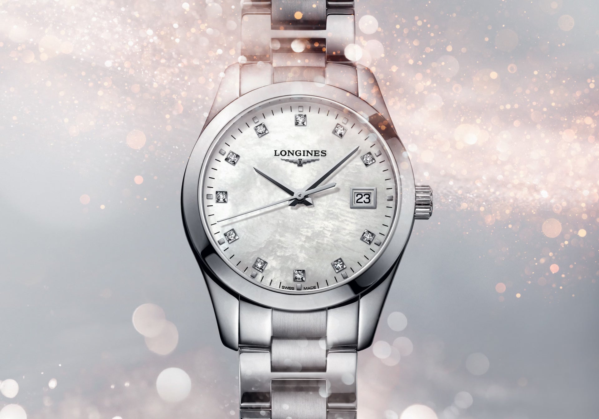 Longines Conquest Classic Quartz (White MOP Dial / 34mm)