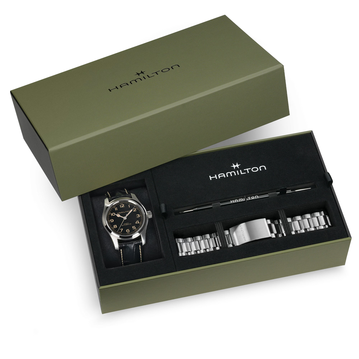 Hamilton Khaki Field Murph Bracelet Bundle Auto (Black Dial / 42mm)