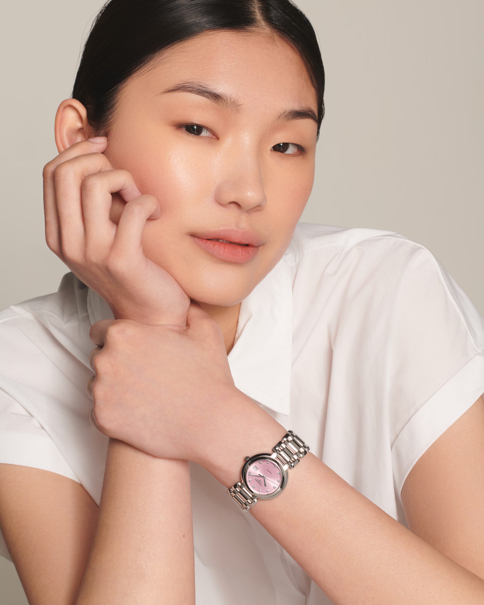 Longines Primaluna Automatic (Pink Dial / 30mm)