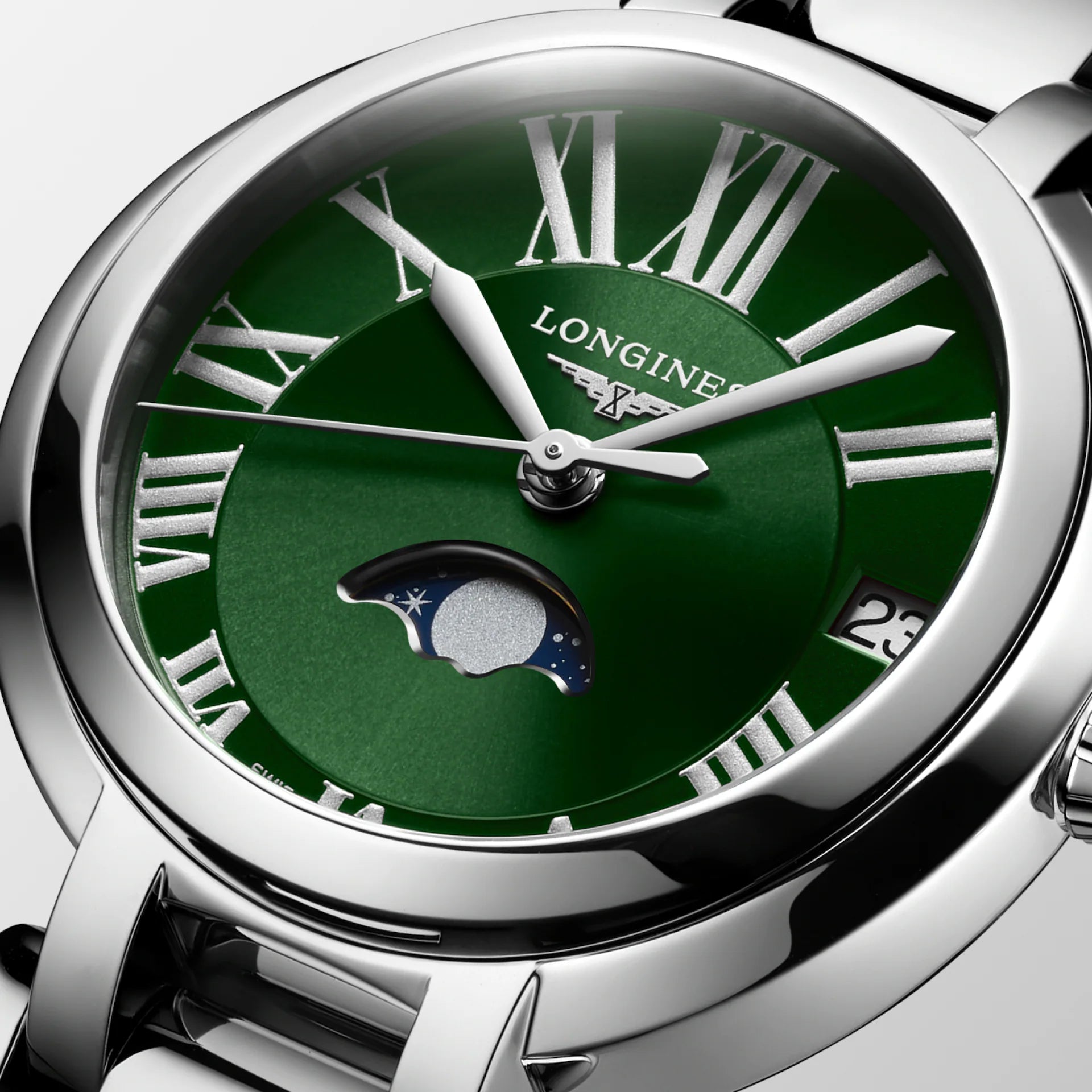 Longines Primaluna Moonphase Quartz (Green Dial / 30mm)