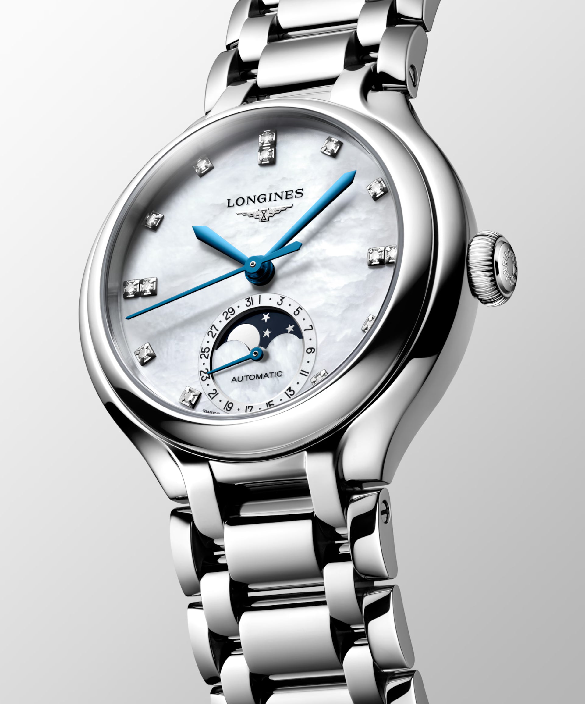 Longines Primaluna Moonphase Automatic (White Dial / 34mm)
