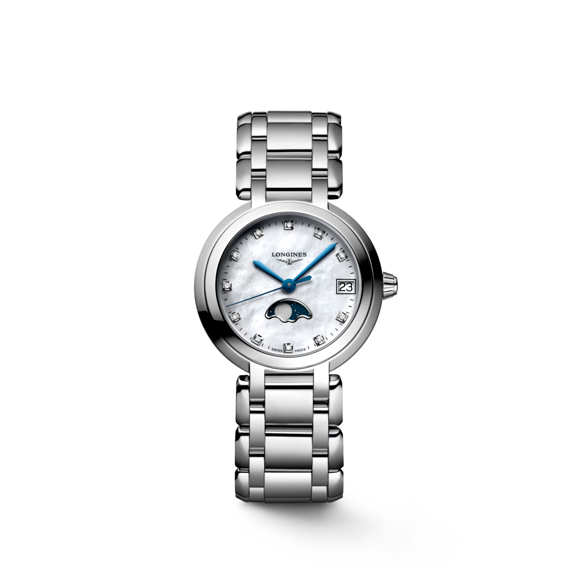 Longines Primaluna Moonphase Quartz (White MOP Dial / 30mm)